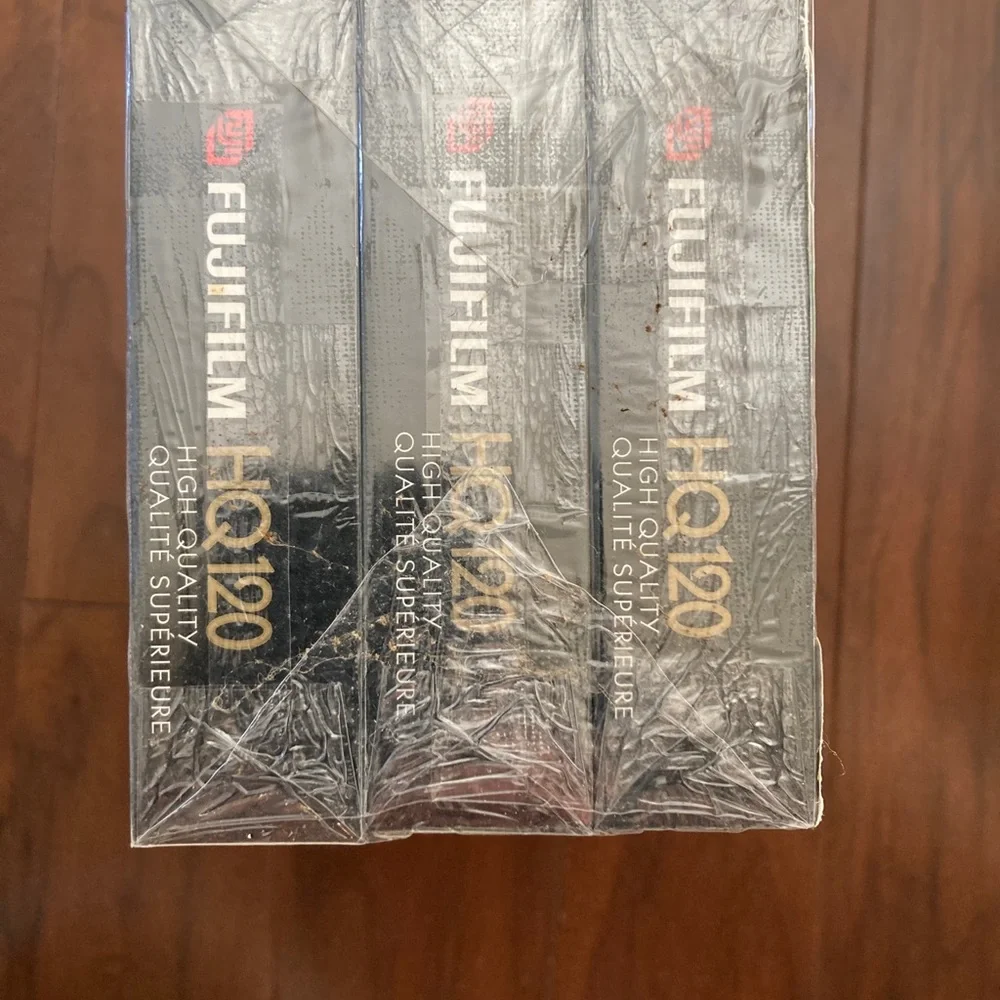 FUJI 3 Pack of Blank VHS Video Tapes 6 Hrs HQ 120 NEW & Sealed FUJIFILM T-120